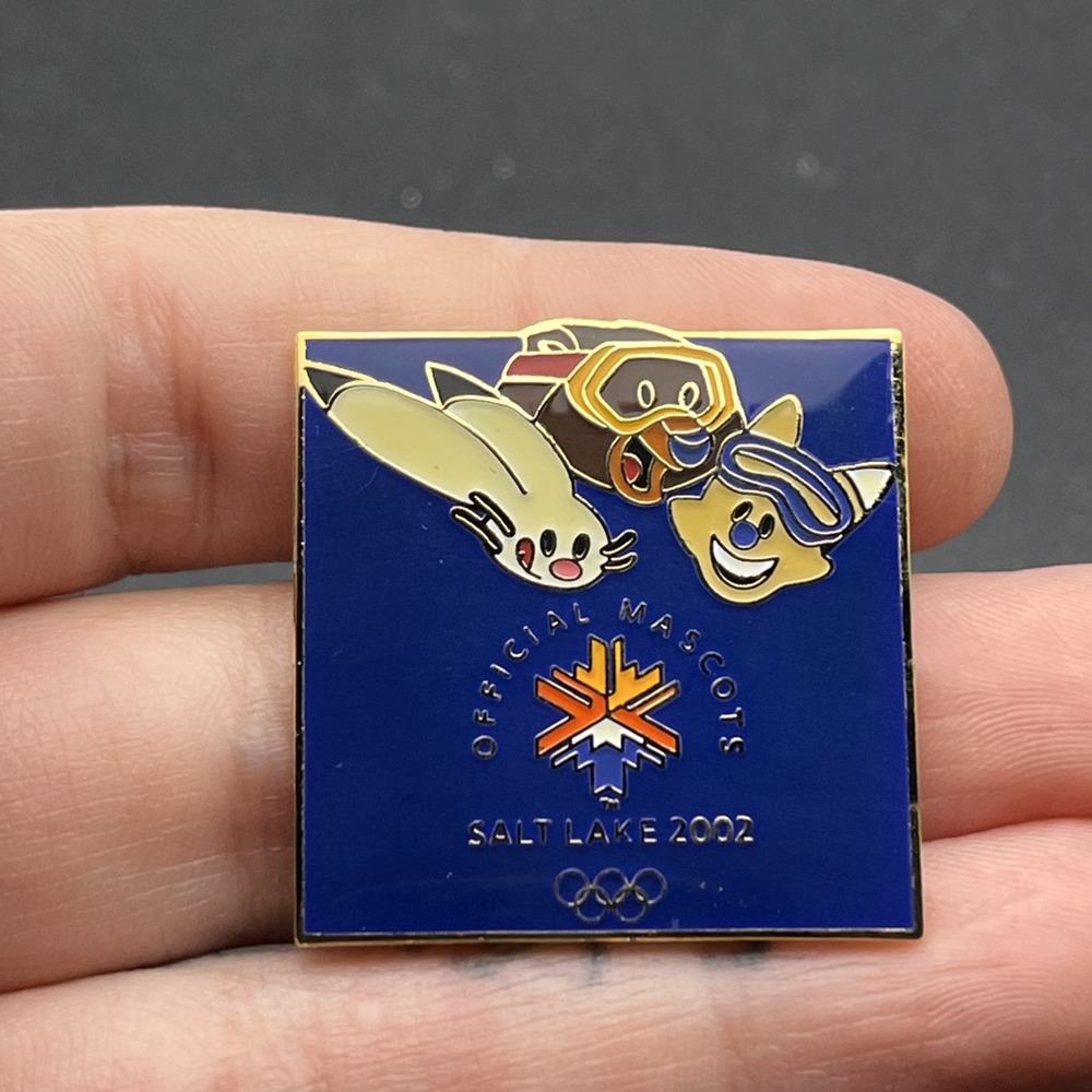 2002 Salt Lake City Olympics Official Mascots Powder Copper Coal Lapel Hat Pin